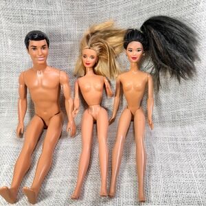 Lot of 3 Mattel‎ Dolls 2 Barbie & 1 Ken Nude 1990s–2010s Malaysia Indonesia